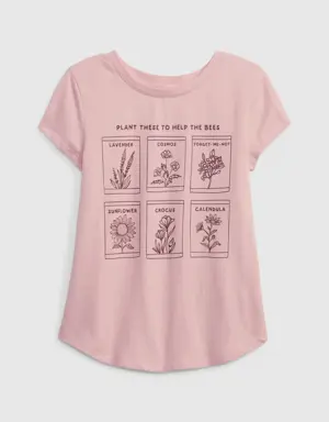 Gap Kids 100% Organic Cotton Graphic T-Shirt pink
