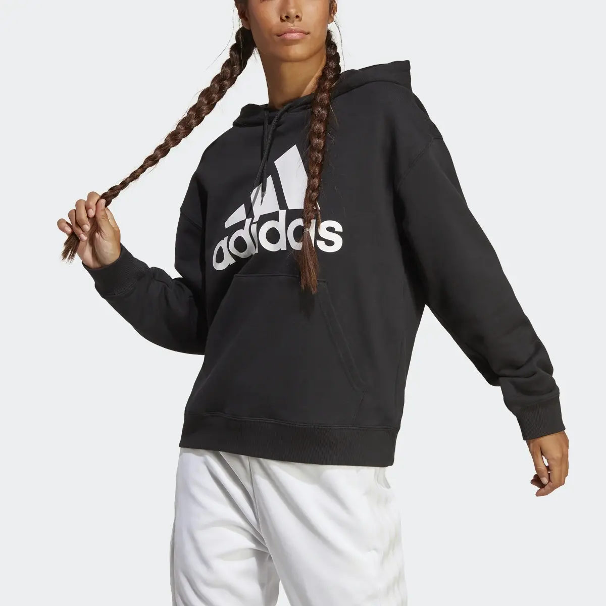 Adidas Essentials Big Logo Oversized French Terry Hoodie. 1