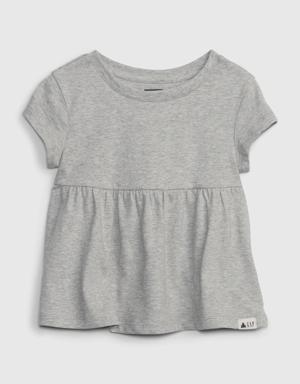 Toddler Organic Cotton Mix and Match Peplum Top gray