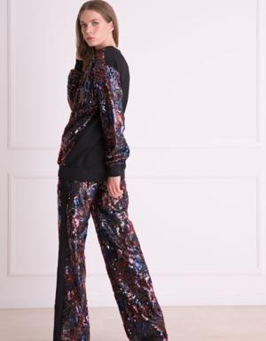Gizia Sequin Embroidered Sweatshirt. 2 Gizia Sequin Embroidered Sweatshirt. 2