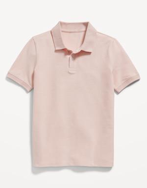 School Uniform Pique Polo Shirt for Boys pink