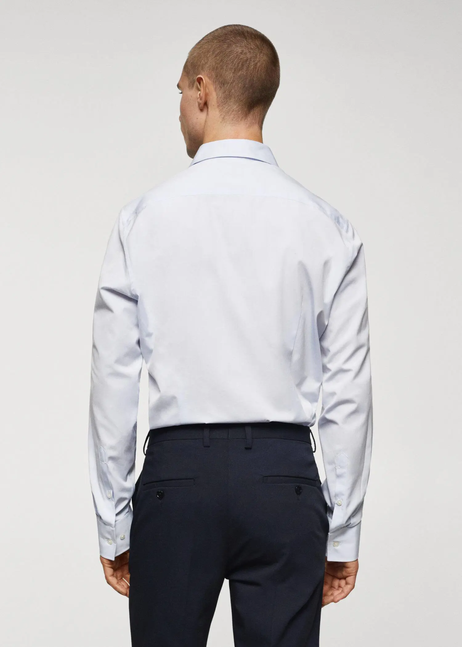 Mango Slim-fit cotton poplin suit shirt. 3