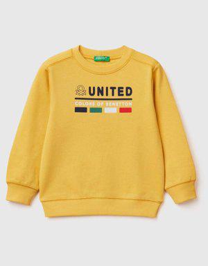 Erkek Çocuk Sarı Renkli Benetton Logolu Sweatshirt