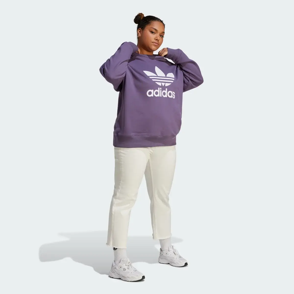 Adidas Adicolor Trefoil Crew Sweatshirt (Plus Size). 3