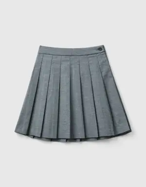 pleated skirt in flannel