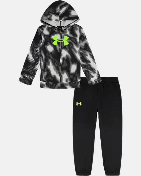 Under Armour Infant Boys' UA Pique Fleece Valley Etch Zip-Up Hoodie Set. 1