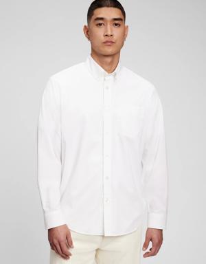 Gap All-Day Poplin Shirt in Untucked Fit white