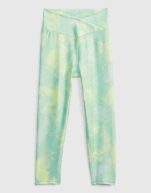 Gap Fit Kids Recycled Crossover Capri Leggings green