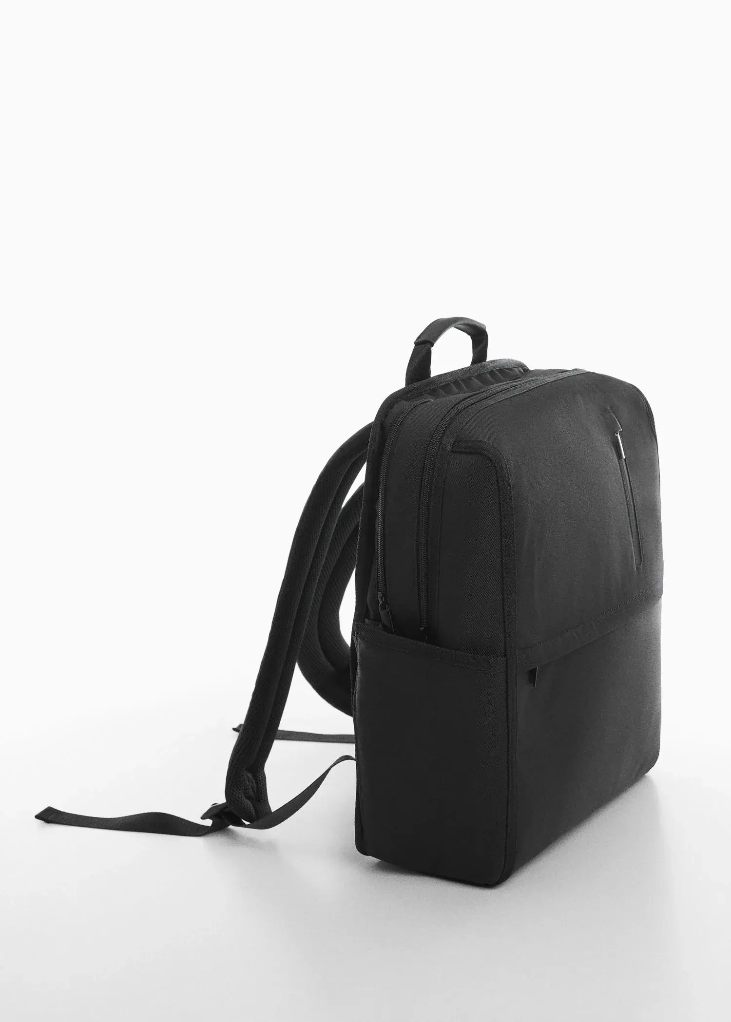 Mango Backpack with leather-effect details. 1