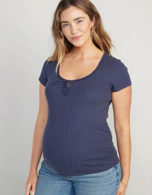 Old Navy Maternity Pointelle-Knit Top blue