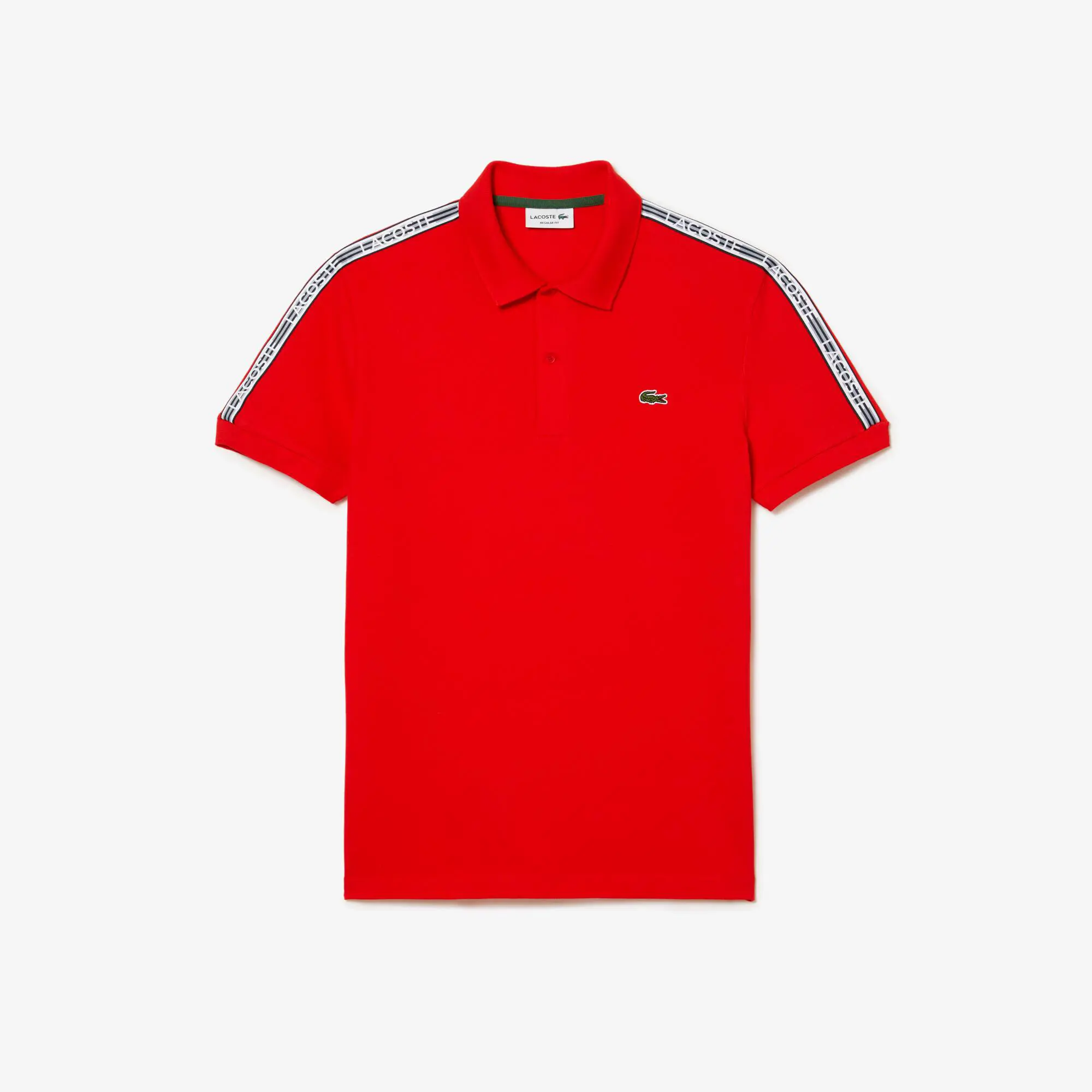 Lacoste Regular Fit Logo Stripe Stretch Cotton Polo Shirt. 2
