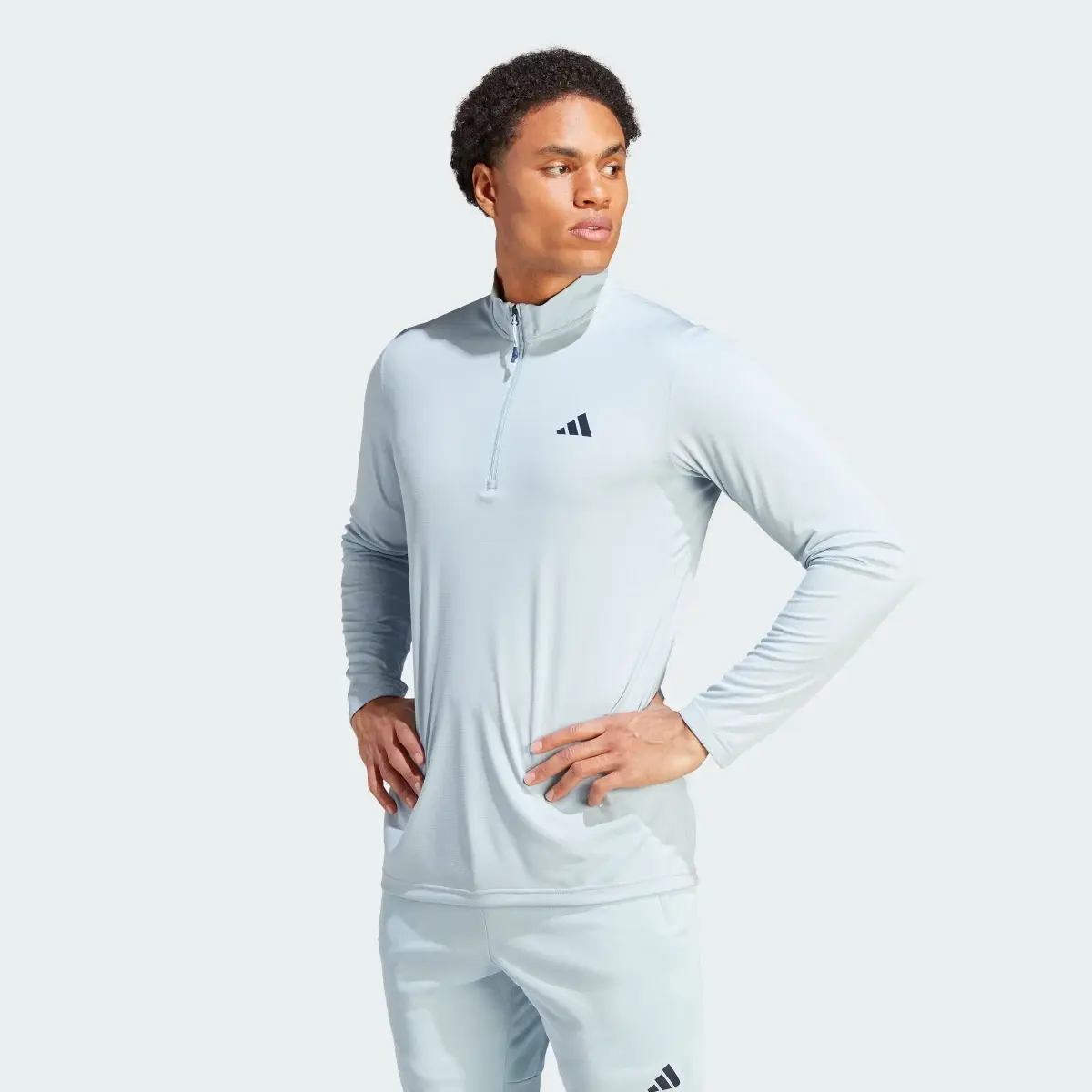 Adidas Train Essentials Seasonal Training 1/4-Zip Long Sleeve Sweatshirt. 2