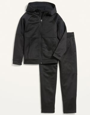 Techie Fleece Hoodie & Sweatpants Set For Boys black