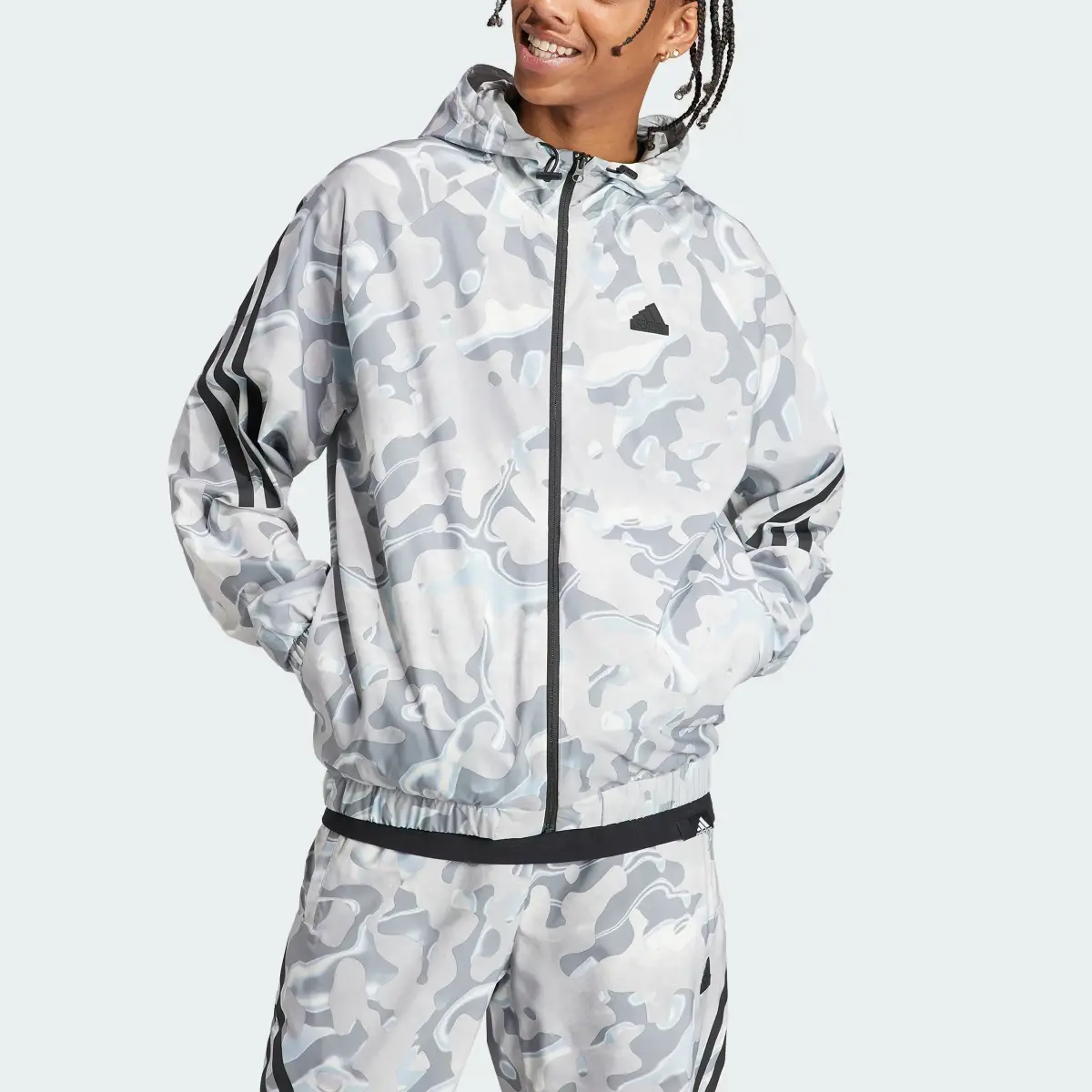 Adidas Future Icons Allover Print Full-Zip Hoodie. 1