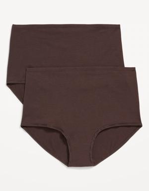 Old Navy - Maternity 2-Pack Rollover-Waist Brief Underwear brown