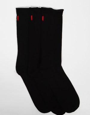 3'lü Paket Harold Bambu Lastiksiz Kadın Çorap Siyah/Siyah/Siyah