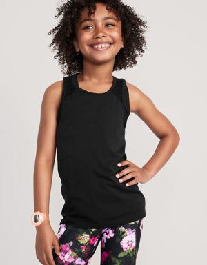 Old Navy Seamless Rib-Knit Racerback Performance Tank Top for Girls black