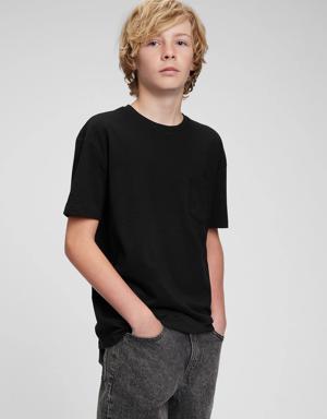 Teen 100% Organic Cotton Pocket T-Shirt black