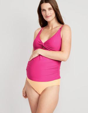 Old Navy Maternity Matching Twist-Front Cutout Nursing Tankini Swim Top pink