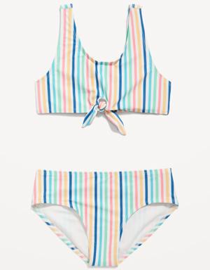 Tie-Front Bikini Swim Set for Girls multi
