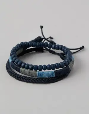 O Blue Bead & Wrap Bracelets 3-Pack