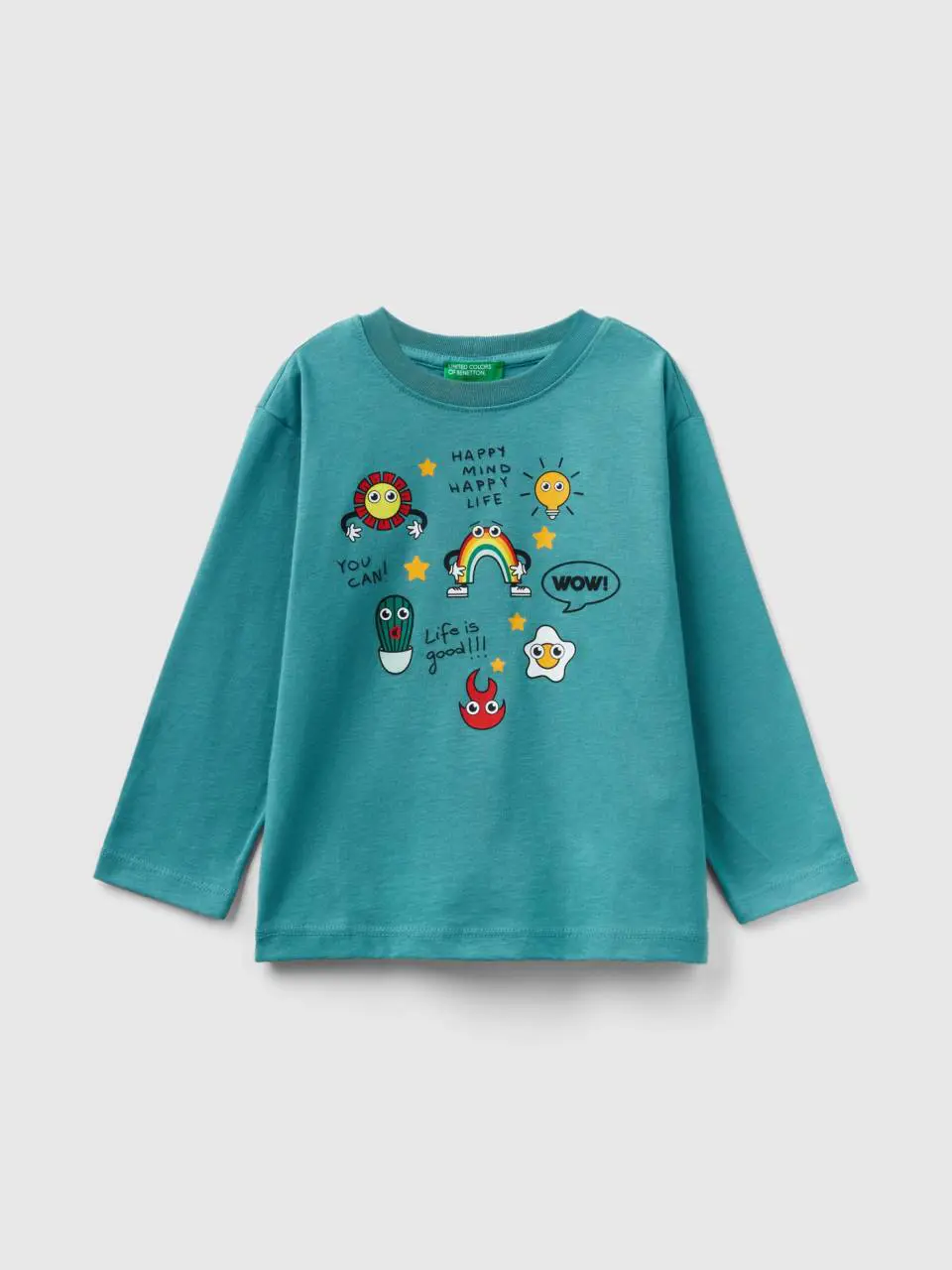 Benetton long sleeve t-shirt in organic cotton. 1