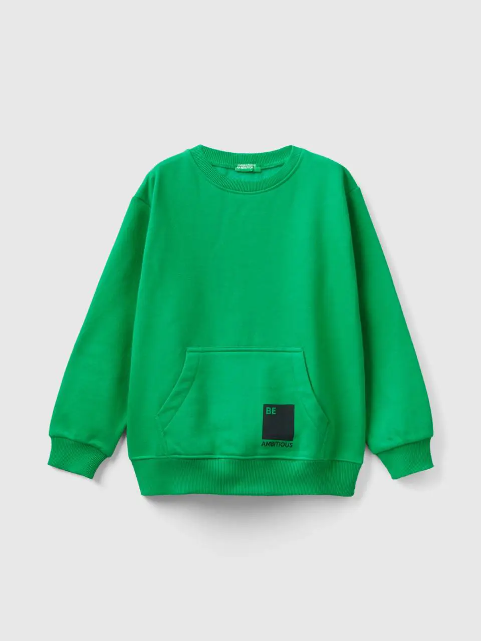 Benetton warm regular fit sweatshirt with print. 1