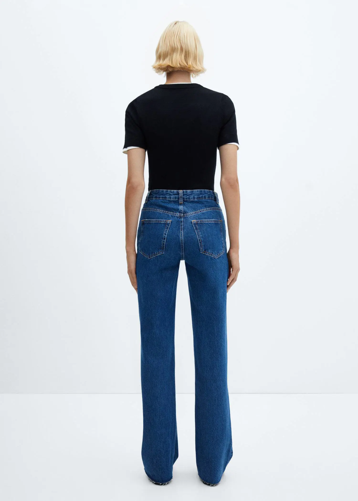 Mango Wideleg-Jeans mit mittlerer Bundhöhe. 3