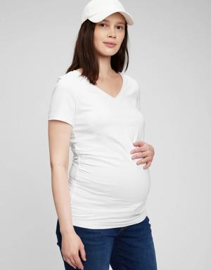 Maternity Cotton Vintage T-Shirt white