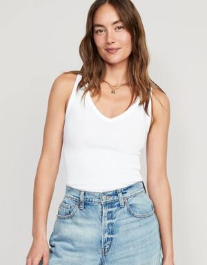 First-Layer V-Neck Tank Top white