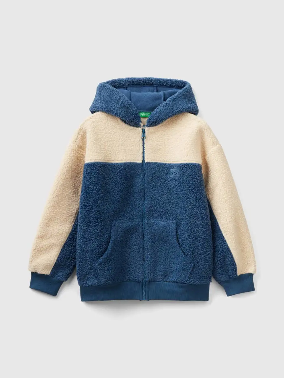 Benetton teddy bear effect sweatshirt with zip. 1