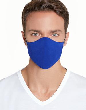Pamuk Yıkanabilir Mavi Triko Maske