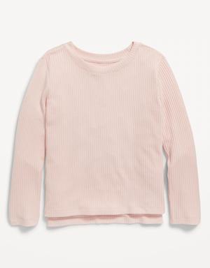 Old Navy Cozy-Knit Crew-Neck Hi-Lo Hem Top for Girls pink