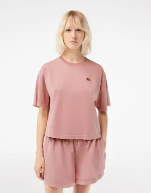 T-shirt femme Lacoste oversize fit en coton biologique