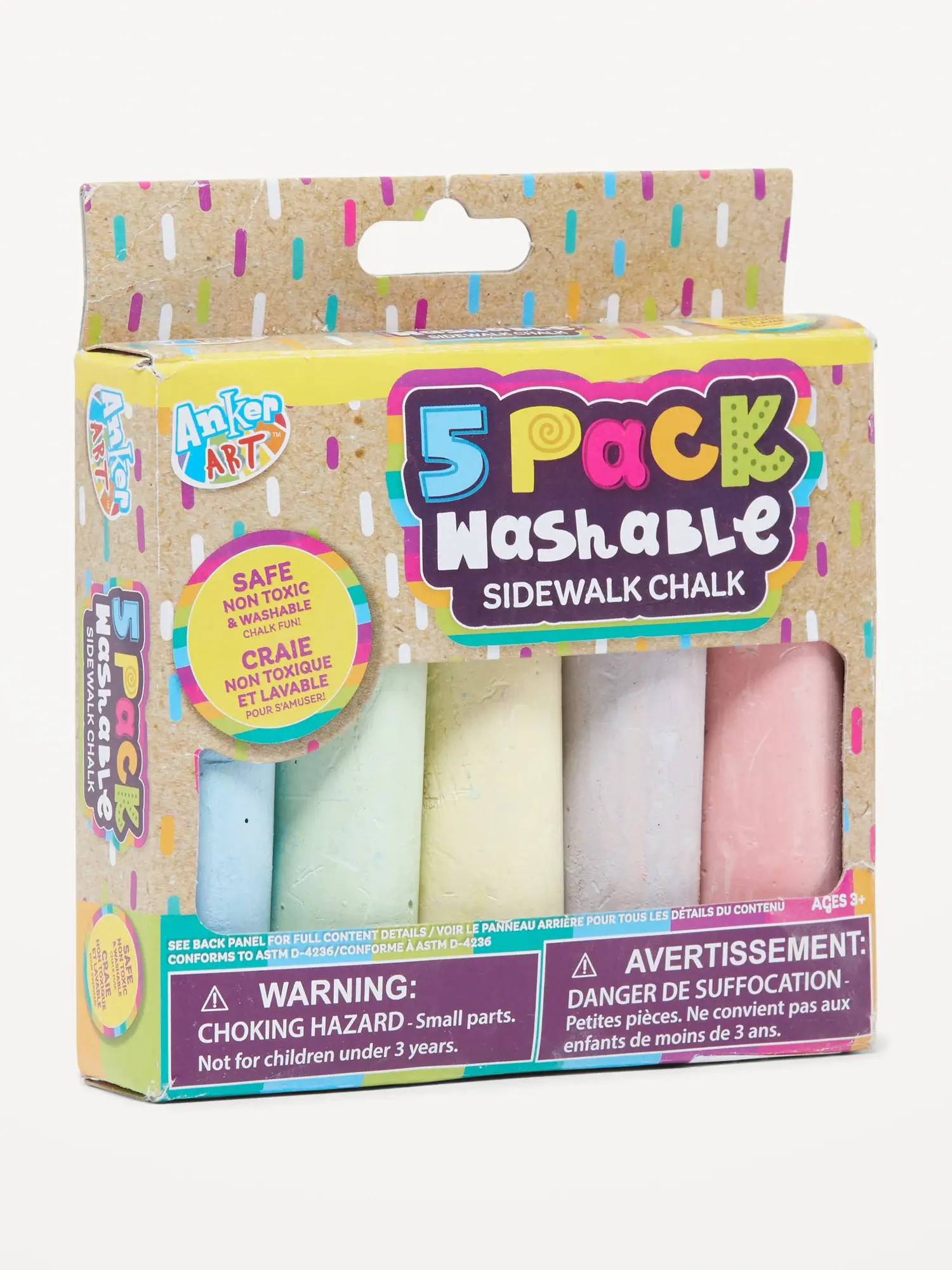 Old Navy Anker Play 5 Piece Washable Sidewalk Chalk for Kids multi. 1