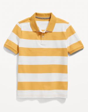 Old Navy Striped Short-Sleeve Rugby Polo Shirt for Boys yellow