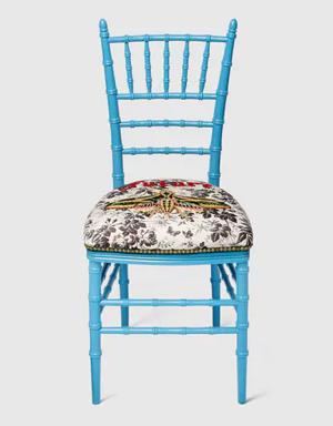 Chiavari chair with embroidered moth
