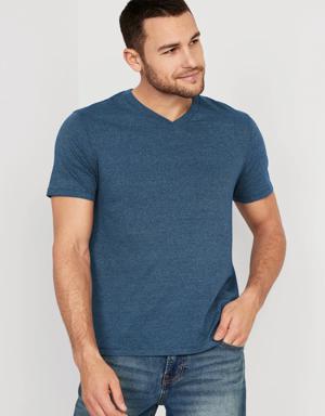 Soft-Washed Micro-Stripe V-Neck T-Shirt for Men blue