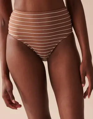 TEXTURED STRIPES High Waist Bikini Bottom