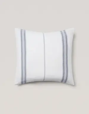 Poszewka na poduszkę z teksturowanej bawełny w paski 60 x 60 cm