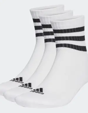 Adidas Meias de Cano Médio Acolchoadas 3-Stripes – 3 pares