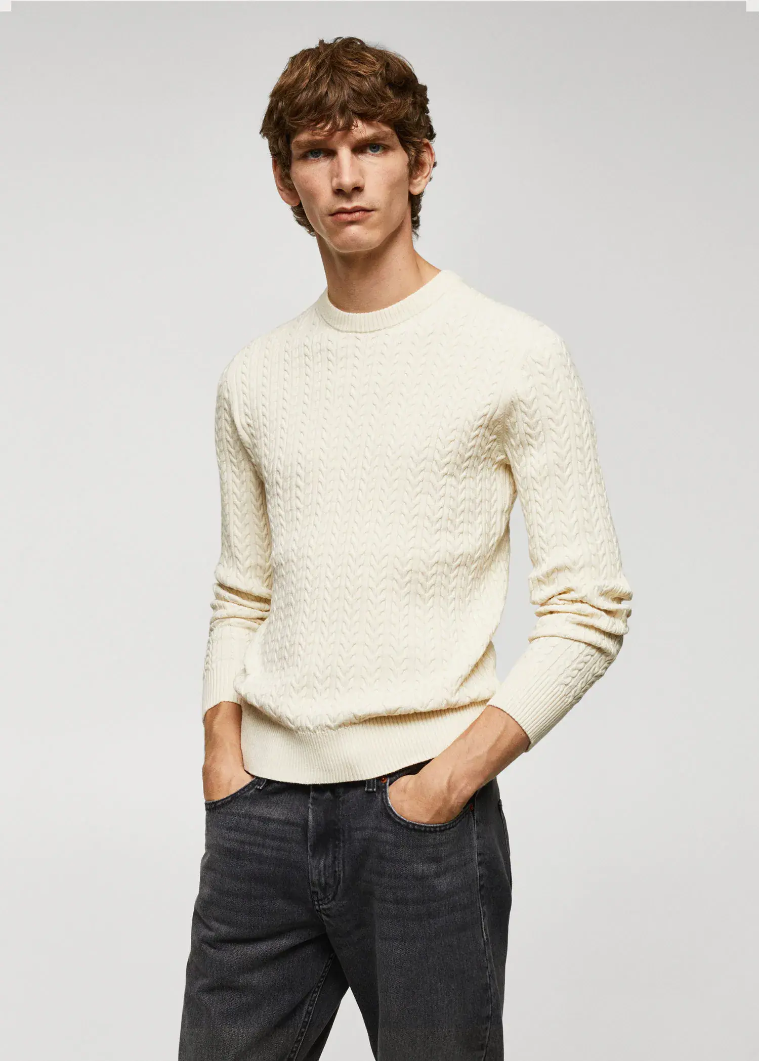 Mango Braided cotton sweater. 1