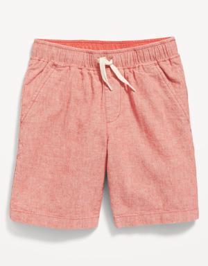 Old Navy Straight Linen-Blend Jogger Shorts for Boys (At Knee) pink