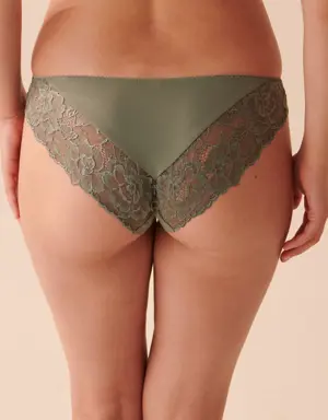 Microfiber and Lace Bikini Panty