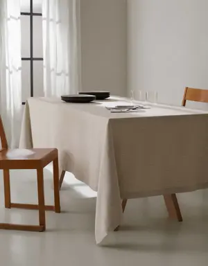 Toalha de mesa com mistura de linho repelente de água 150 x 200 cm