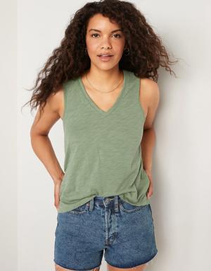 EveryWear V-Neck Sleeveless T-Shirt for Women green