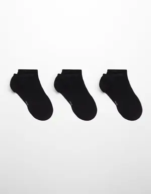 3'lü düz pamuklu çorap seti
