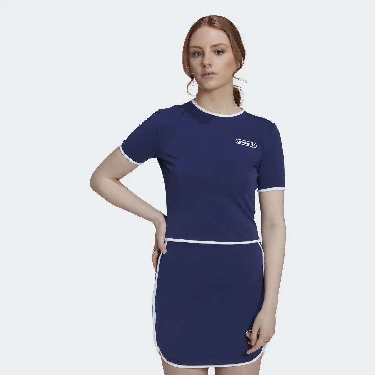 Adidas Crop T-Shirt with Binding Details. 2