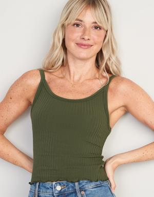 Old Navy Fitted Cropped Rib-Knit Cami Top for Women green