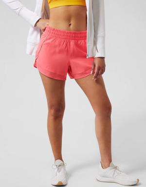 Athleta Mesh Racer Run Short 4&#34 orange